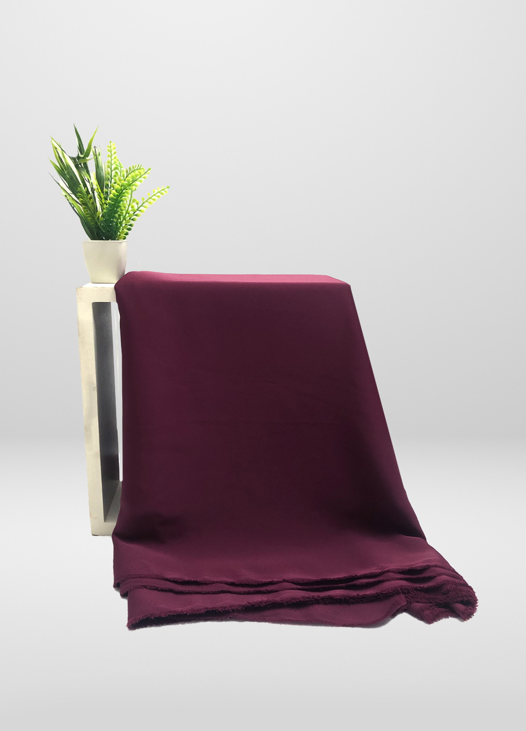 Plain Nida Abaya unstitched in Wine Berry