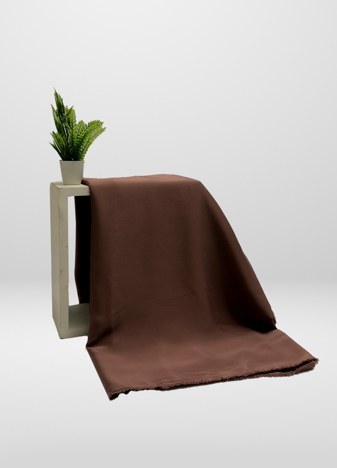 Plain Nida Abaya unstitched in Coffee Brown